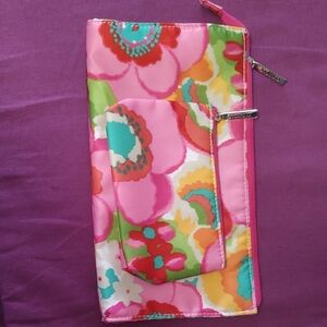 Clinique Pink and Green Floral Travel Bag